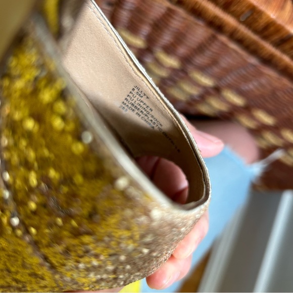 Steve Madden Jillyy Gold Glitter Platform Heels 8.5 - Picture 6 of 10